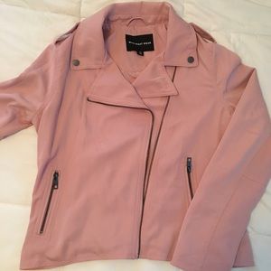 Pink cloth moto jacket